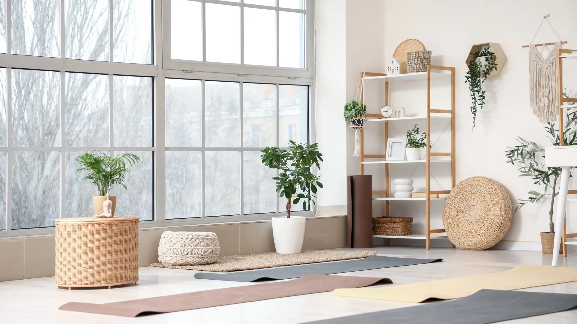 Pilates and yoga studio inside a garden room